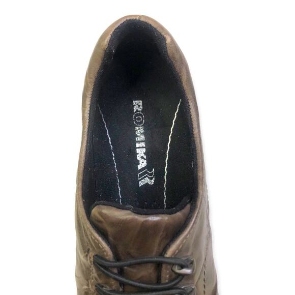 Romika Cassie Slip On Sneaker Size EU 39 US 8-8.5 Brown Crinkle Leather Comfort - Picture 4 of 11
